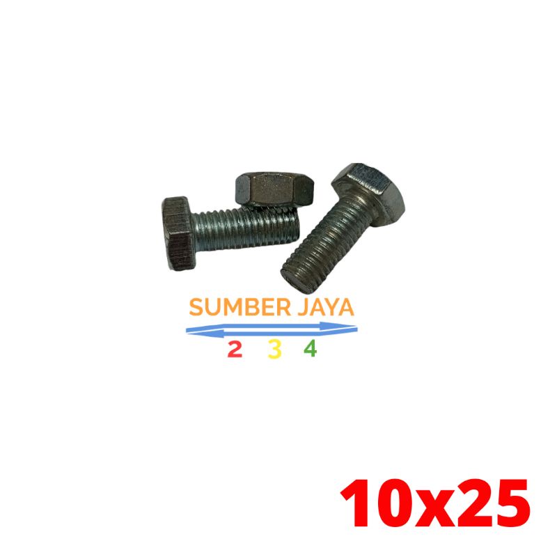 Baut mur M10 10 x 25 BMP / BMP 10 x 25 TERMURAH