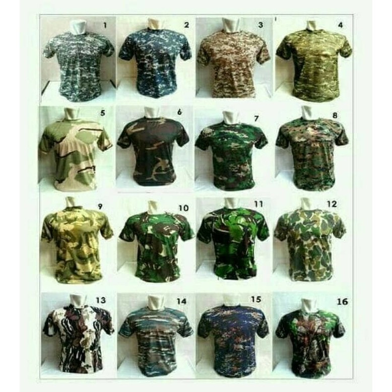 Kaos Loreng Polos Pendek Loreng Army