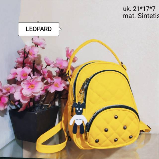 Sling bag jait stud mewah tas ransel wanita