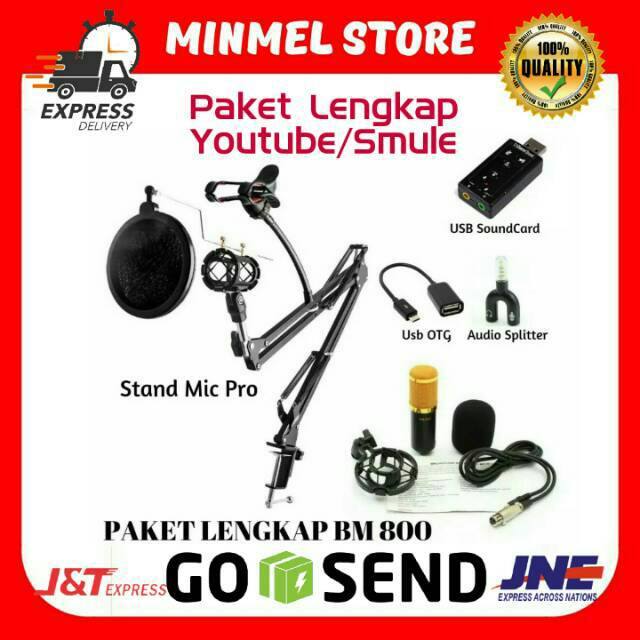 PAKET LENGKAP MIC CONDENSER BM800 TAFFWARE Online Smule dan Youtuber Youtube