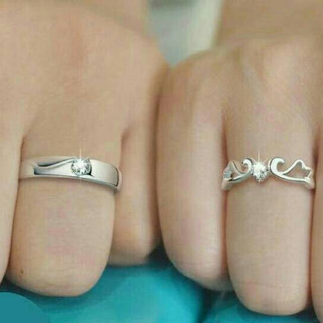 CINCIN KAWIN MODEL MAHKOTA LAPIS EMAS RHODIUM