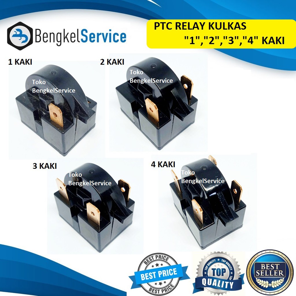 PTC Relay Kulkas Relay PTC Kulkas 1 kaki pin , 2 kaki pin, 3 kaki pin dan 4 kaki pin