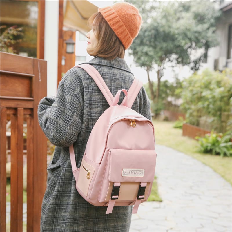 Twenty Bag - Tas Ransel Sekolah Anak Wanita Dan Pria Untuk Anak PAUD TK SD SMP REMAJA Terbaru 2021 Kekinian Motif Carakter FUMIAO COMBINASI Korean Sytle Multifungsi Bahan Canvas