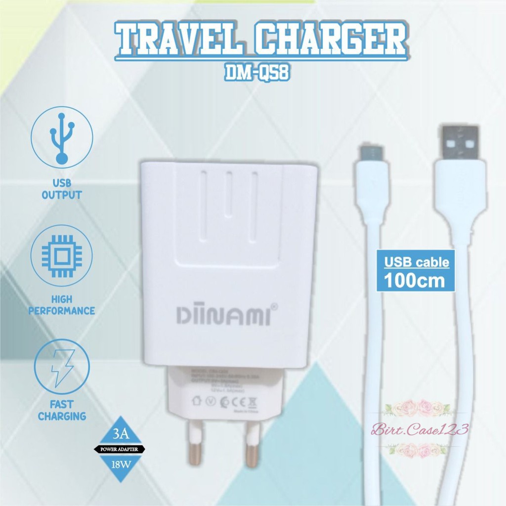 Q58 Charger DIINAMI Power 3A 18W Quick Charging TIPE C USB Fast Charging Port Smart Protection Garansi Resmi 1 Tahun BC6063