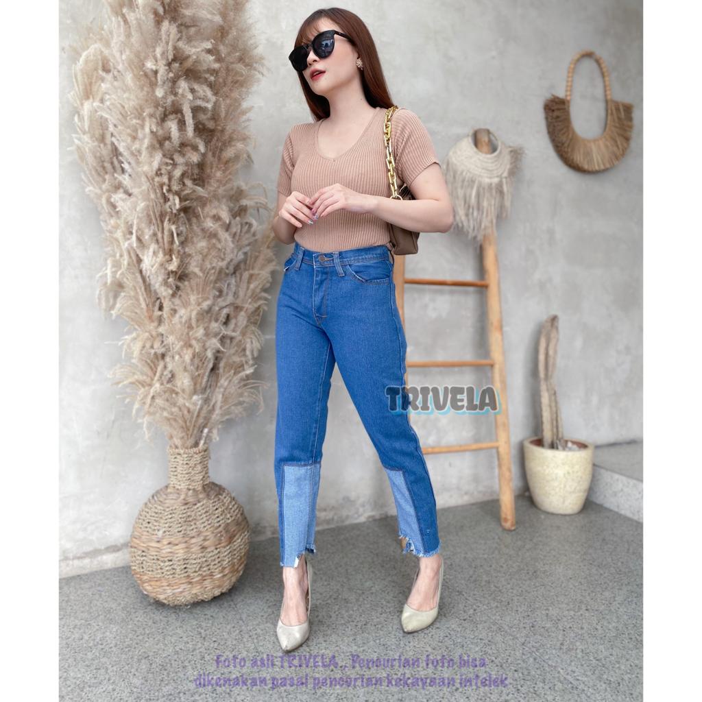 TRIVELA -ARZETA JEANS BOYFRIEND // BOYFRIEND RAWIS KOMBINASI WARNA