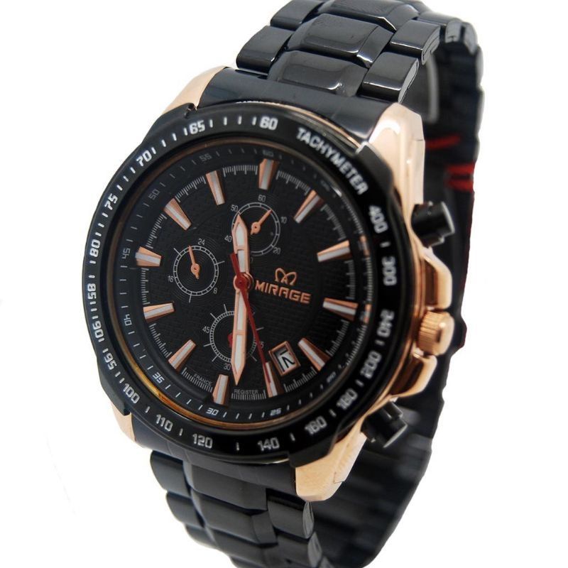 MIRAGE 8305M Jam tangan cowok sport original PRIA Mirage Garansi 1 tahun  8305M hitam rosgold