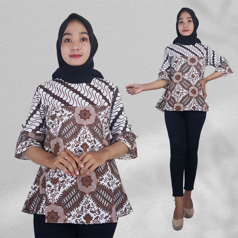 Blus Batik ABG Lengan 3/4 Motif Sogan - Naira Batik