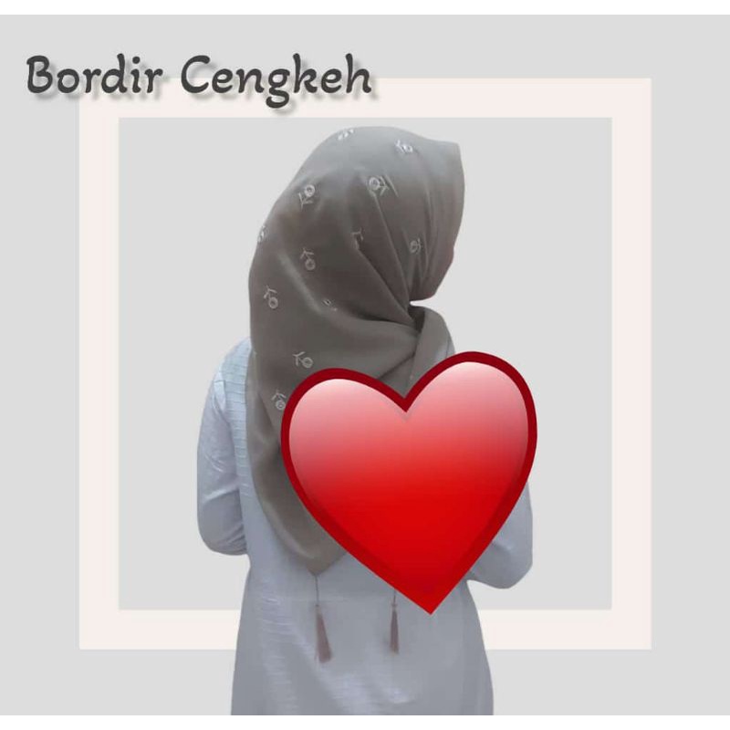 Hijab Segi Empat bordir cengkeh /Segi Empat tassel