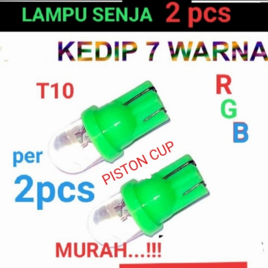 Lampu Sein Sen T10 Kedip 7 Warna Sepasang / Lampu Sen Senja Stop Colok 7 Warna 2pcs PNP Untuk Semua Motor