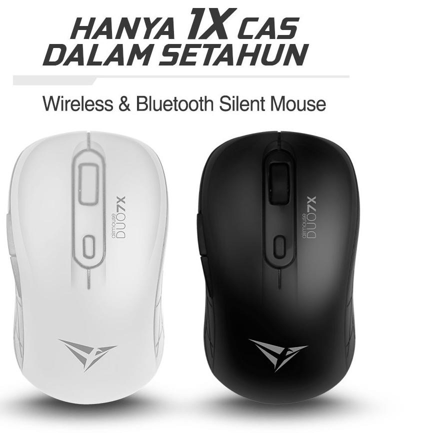 ☆ (Hanya Di Shope) Alcatroz AirMouse Duo 7X Silent Click Wireless Mouse | 2.4G Wireless |Bluetooth 5