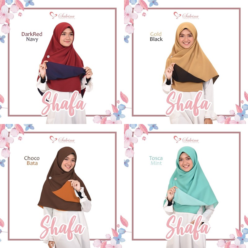 Segi Empat Bolak Balik Jilbab Hijab Shafa Polly Cotton Double Hycon Hicon