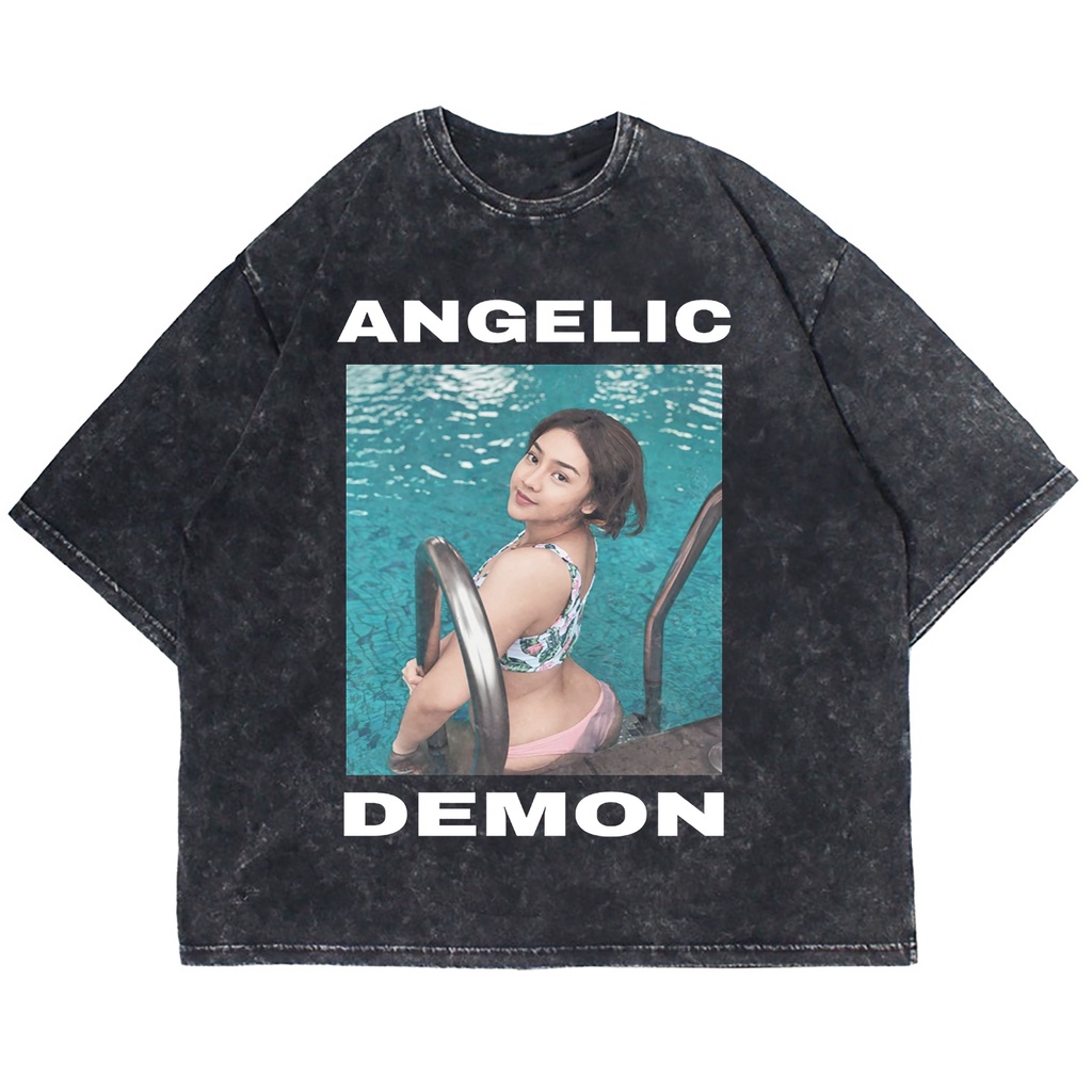 KAOS OVERSIZE ANYA GERALDINE ANGELIC DEMON WASHING VINTAGE TEE ( WASHING T-SHIRT )