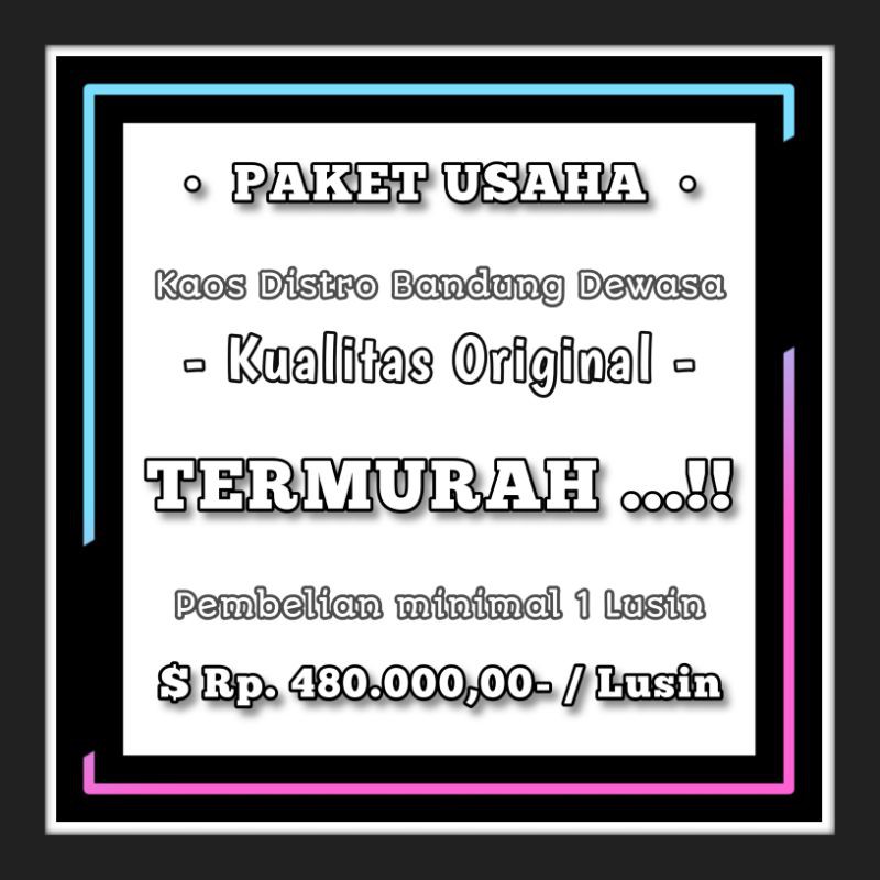 Paket Grosir Kaos Distro Bm Ori 12pcs | Paket Usaha Baju Distro Bandung Original | Paket Isi 12 Pcs