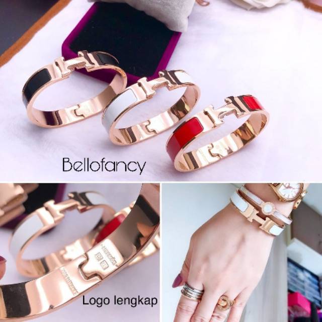 Gelang Hrm Clic Clac Mirror Gelang Titanium Murah Shopee Indonesia