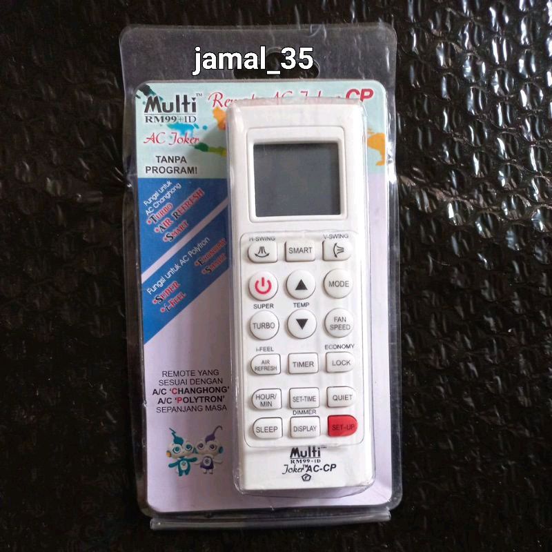 REMOTE REMOT AC CHANGHONG/POLYTRON SMART MULTI JOKER TANPA PROGRAM