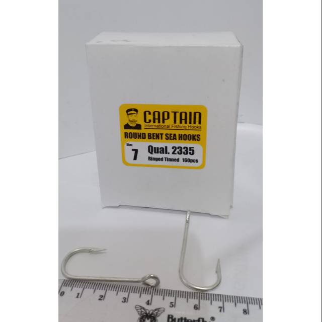 CAPTAIN SIZE 7 QUAL.2335 QTY.100PC ROUND BENT SEA HOOK  KAIL PANCING KAIL PANCING KARBON KAIL KUAT