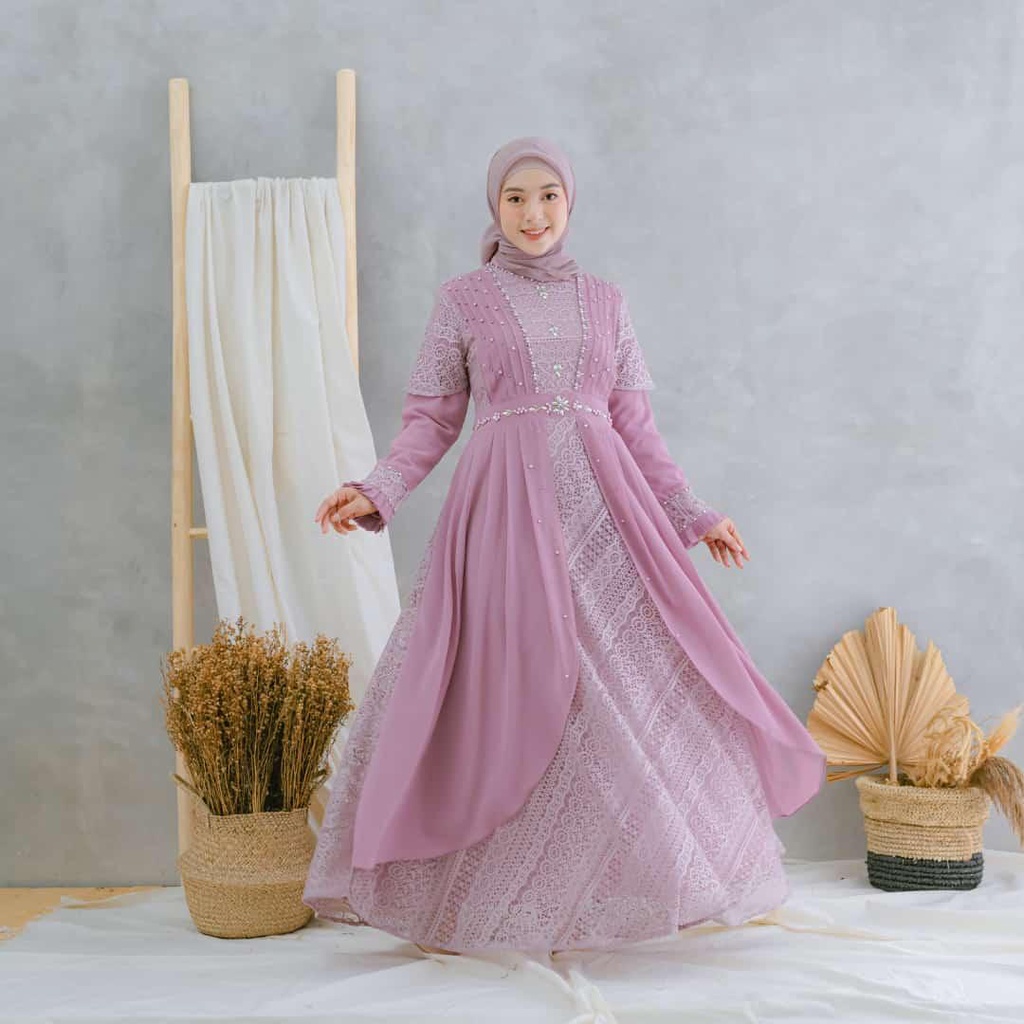 Permata Olshop / Sakhira Dress DJM / Gamis Pesta Mewah / Baju Kondangan / Brokat