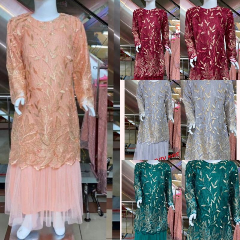 Realpict gamis tutu anak/kebaya anak/baju kurung anak