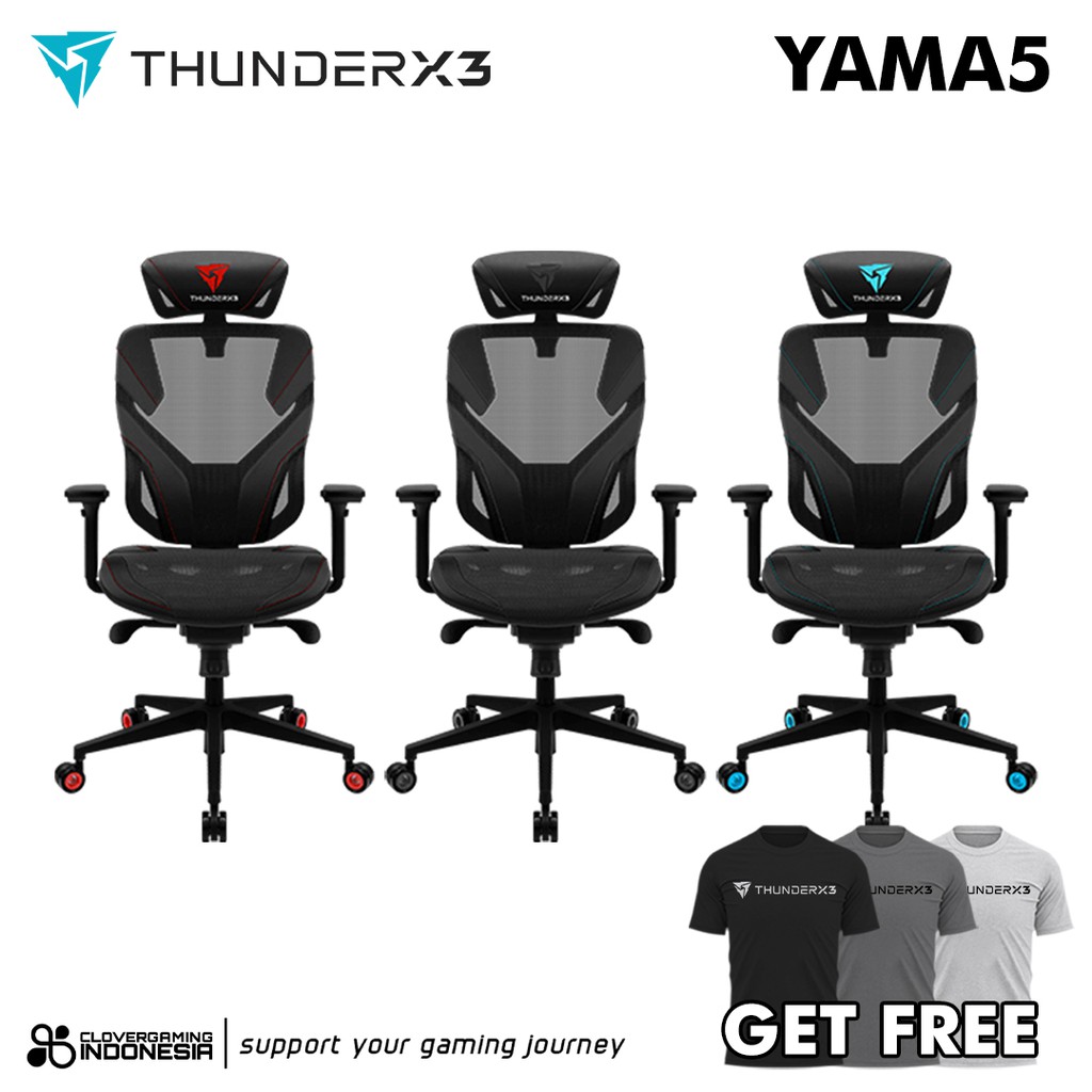 ThunderX3 YAMA5 Gaming Chair - AeroCool Black Red Blue Cyan Yama 5