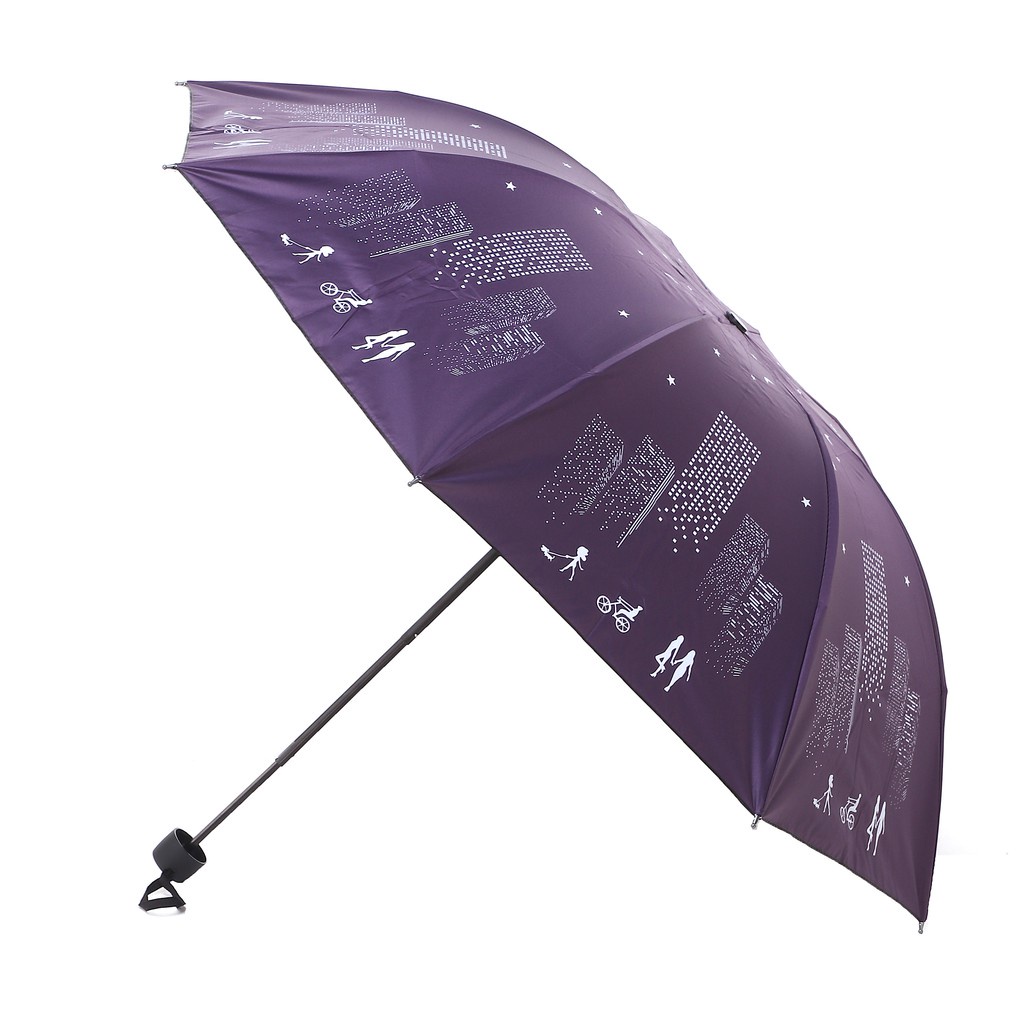 Umbrella Payung Lipat Otomatis 3D Magic Anti Uv Protection Motif City Lucu Cantik Unik Loko Premium Original Ke46