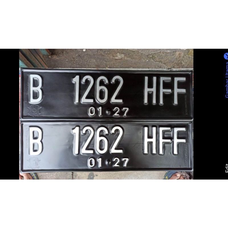 Plat nomor mobil Sepasang ( 2pc ) variasi garis tepi Hitam