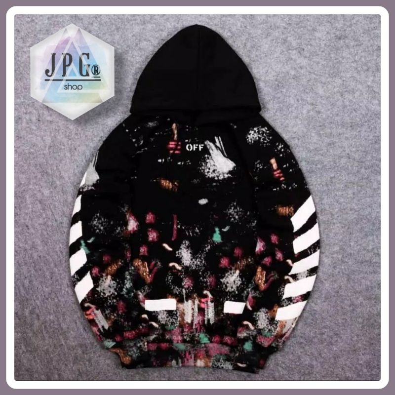 LIMITED Premium Hoodie Off White Galaxy White Black Gold Jaket Sweater Jumper Fashion Pria Wanita