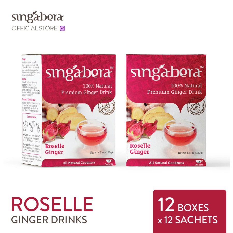 

Singabera Premium Roselle Ginger (Jahe Rosela) - 12 Box @ 12 sachets