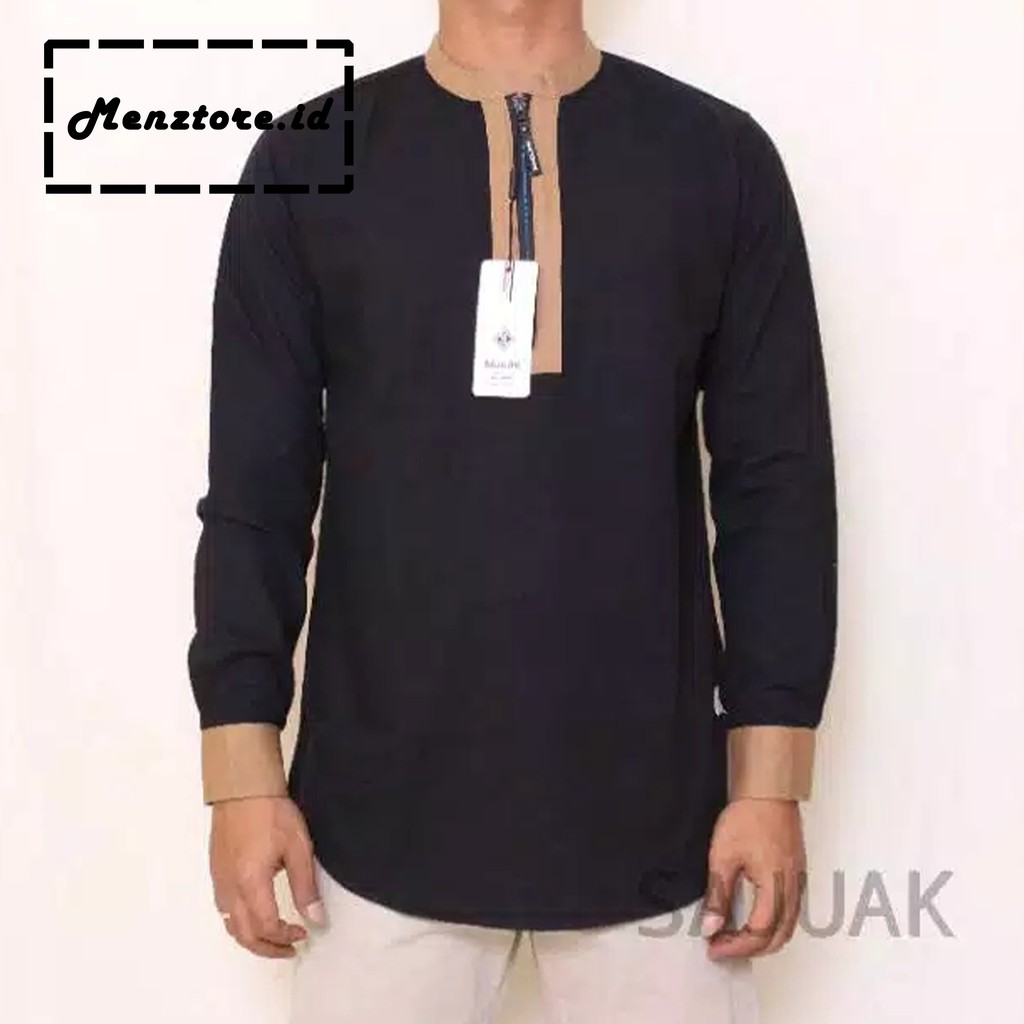 BAJU KOKO LENGAN PANJANG BAJU KOKO MODERN BAJU KOKO PRIA SAJUAK ZIPPER