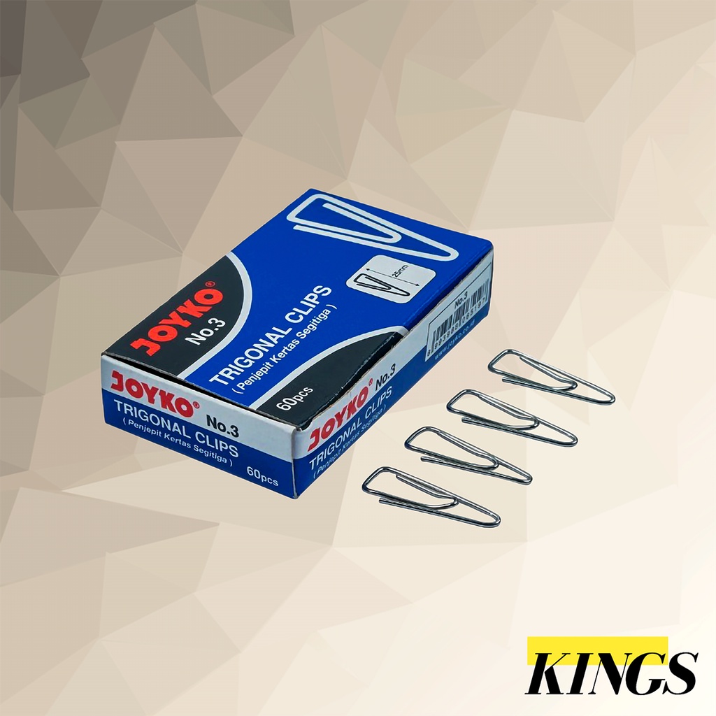 

Joyko Trigonal Paper Clip / Klip / Penjepit Kertas Segitiga No 3
