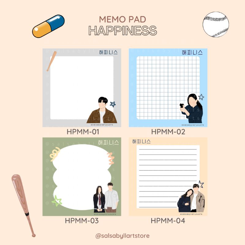 

Memo Pad Happiness kdrama series || salsabyllartstore