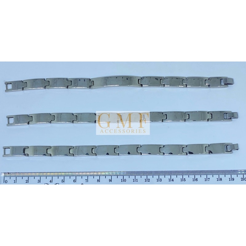 Gelang Monel Model Strap Rantai Jam Tangan Pria Gelang Baja Putih Dewasa Gelang Anti Karat Stainless Steel