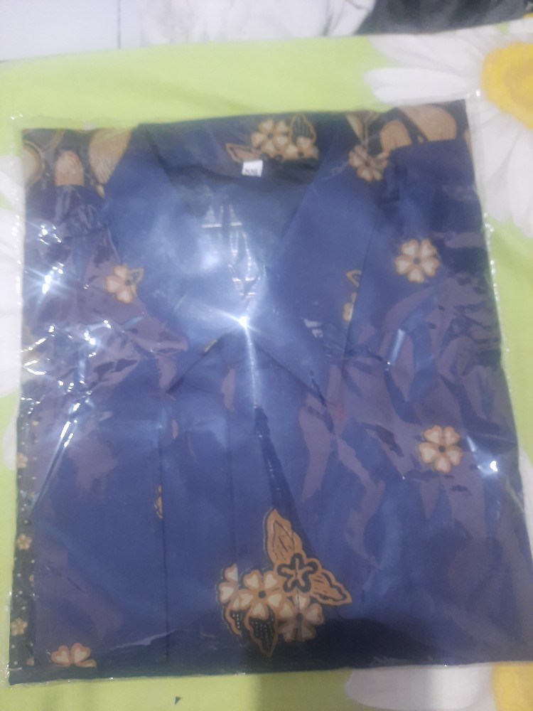 Sasmita Biru Kemeja Batik Pria Full Furing Bahan Katun Halus Primisima