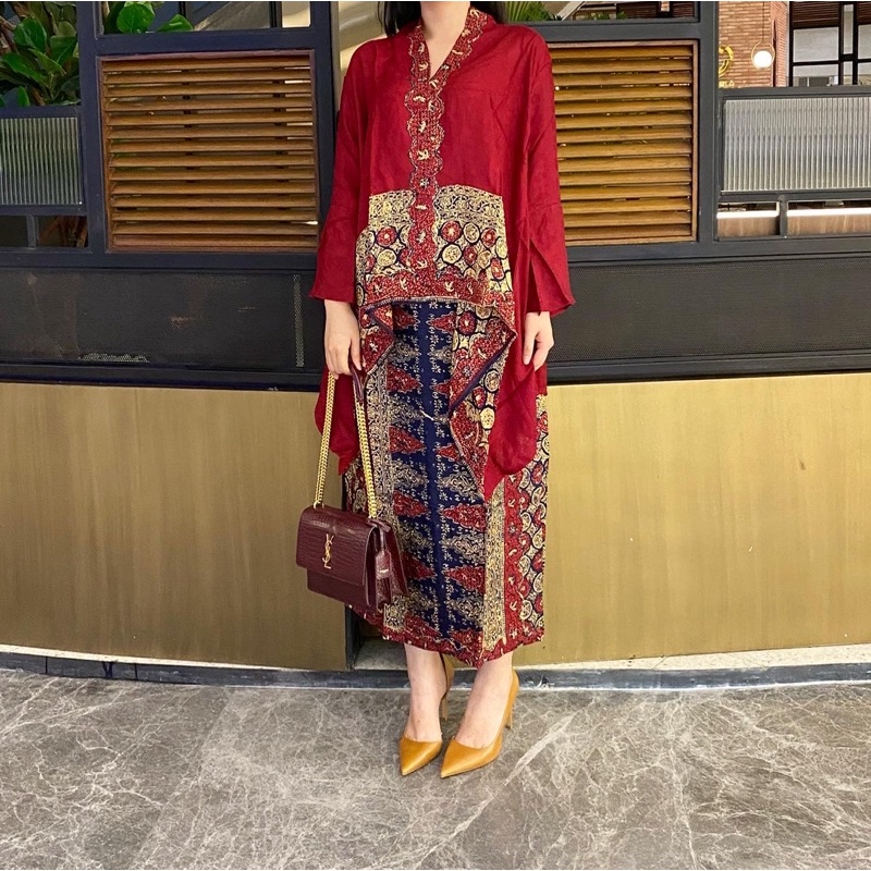 Setelan batik mewah Pakaian Wanita Set Atasan Bawahan Batik Viscose Jumputan Modern Baju Pesta Kondangan Perempuan Jumbo Allsize Premium