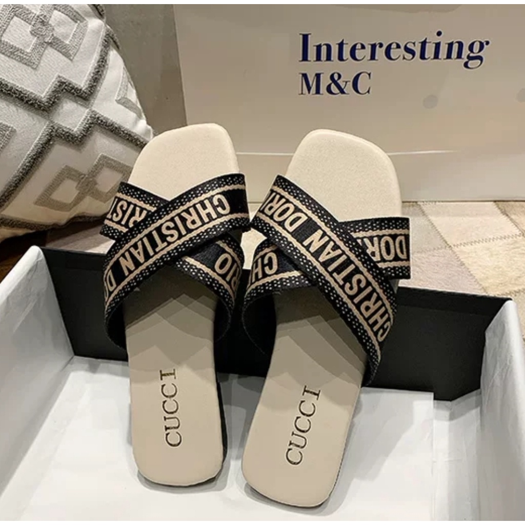 SS2232 Sandal Wanita Slip On Fashion Import CDK Ready Jakarta Bisa COD (NO BOX)