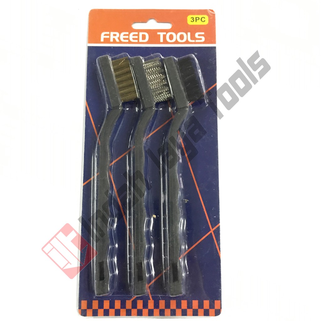 FREED TOOLS Sikat Kawat Set Mini 3 pc Nylon Stainless Kuningan