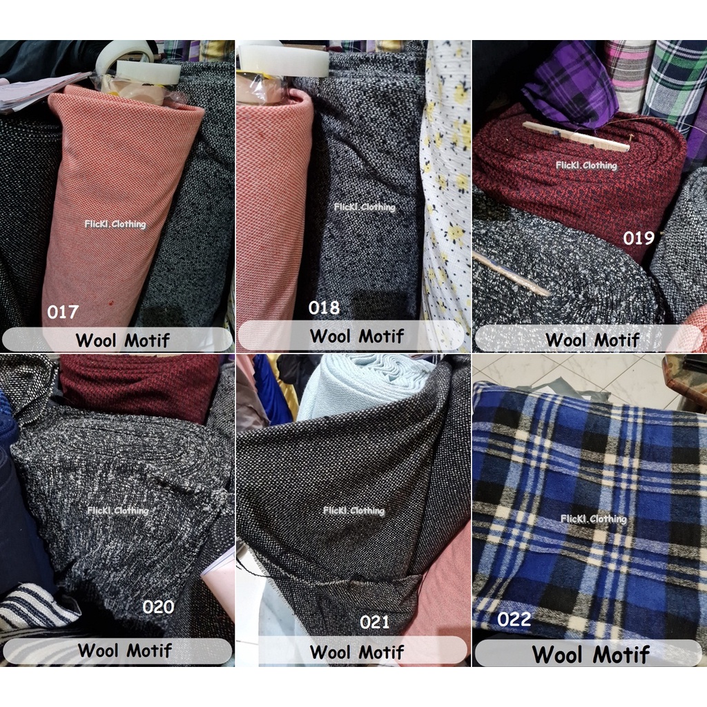 Bahan Kain Flanel Wool Cotton Katun Kotak Kotak Kemeja Motif