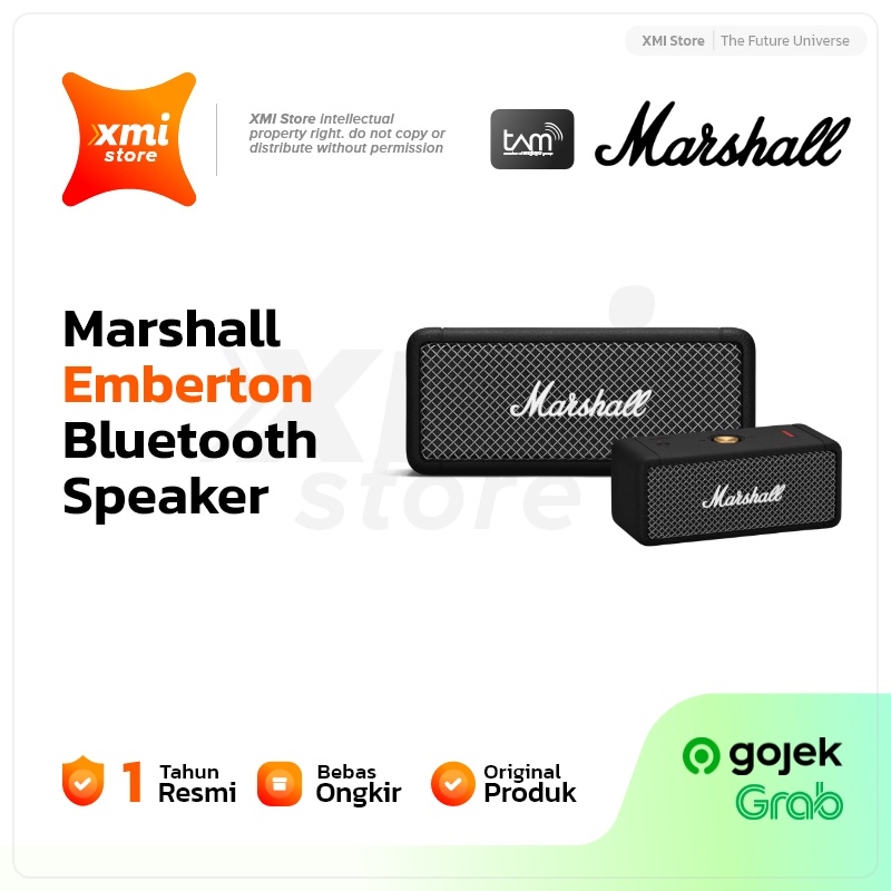 Marshall Emberton Portable Bluetooth Speaker Original Garansi Resmi