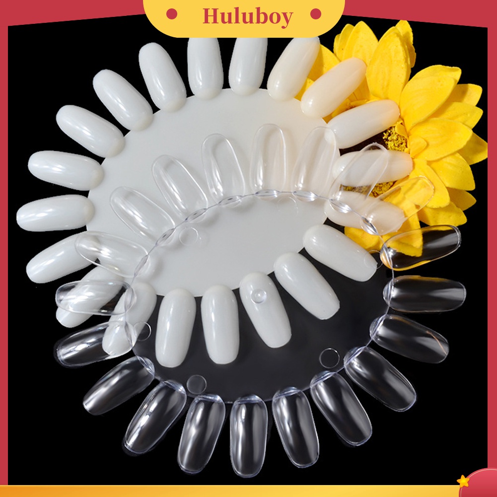 Huluboy Huluboy♡ Cetakan Kuku Palsu Bentuk Roda Bulat Bahan Akrilik 20 Warna Untuk Display