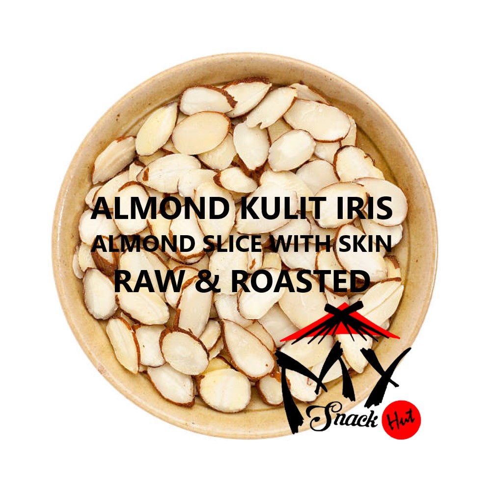 KACANG ALMOND SLICE 50GR - FLAKE FLAKES ALMONDS DENGAN TANPA KULIT ARI WITH SKIN IRIS IRISAN TIPIS GEPENG HALAL