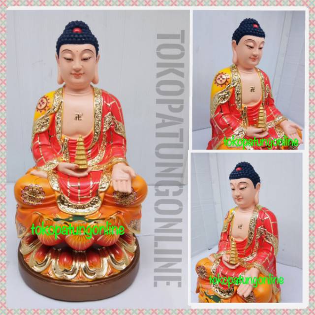 Patung Buddha Fiber New 12in B012