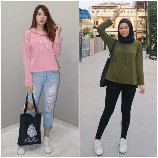 Sweater Hoodie Babyterry Model Crop Top 2253 CT / 2252