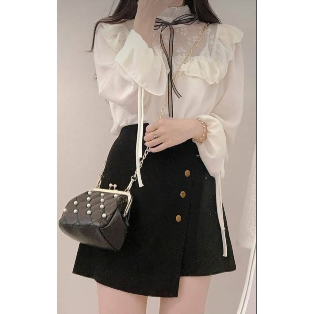 Korean Mini Skirt - Rok Celana Pendek Wanita Hotpants Terbaru -  Mini Skirt Style Korea Jumbo Santai