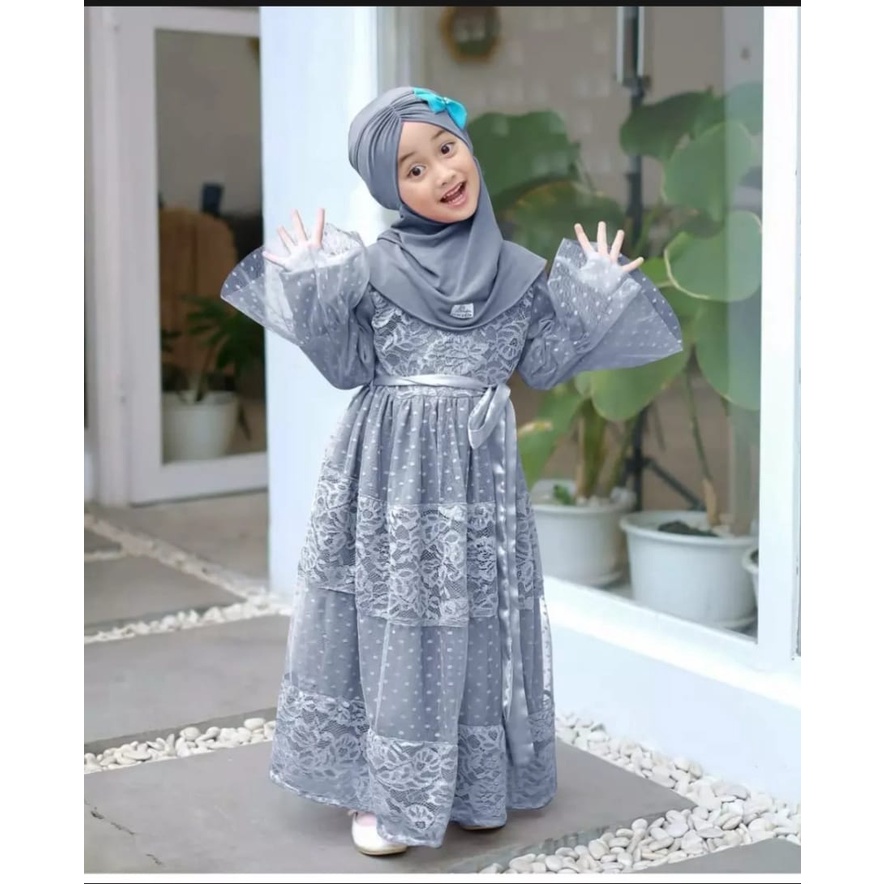 BAJU ANAK PEREMPUAN - DRES BROKAT - DRES TERBARU 3-12 TAHUN