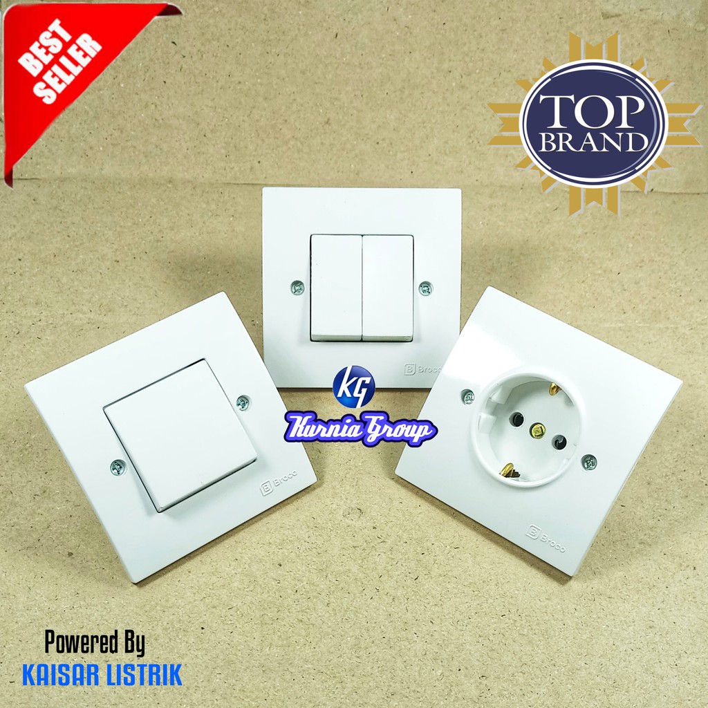 BARU !! STOP KONTAK IB BROCO NEU RAY Tanam Tembok Putih Lubang COLOKAN Socket Outlet Broko  Inbow Be