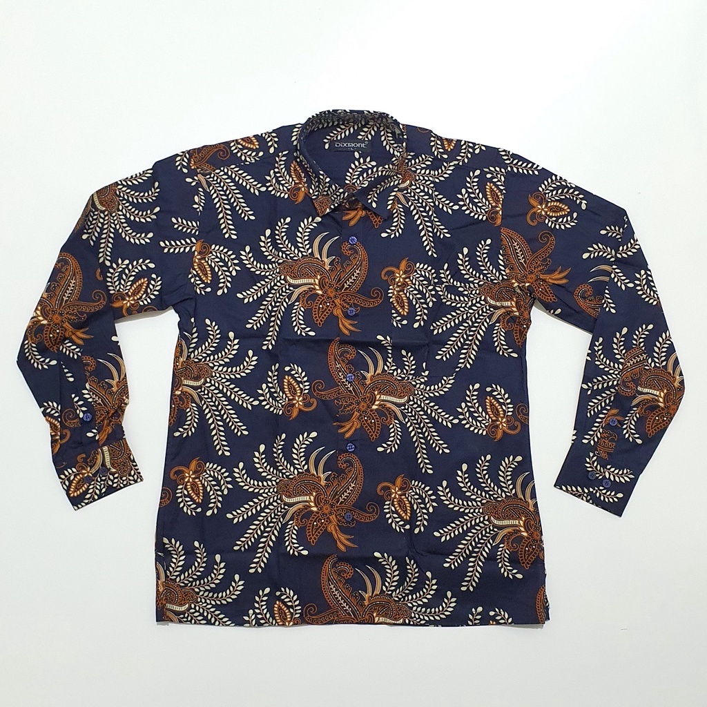 Kemeja Batik Pria Lengan Panjang BL22 Katun Modern Dixmont Semi Slimfit