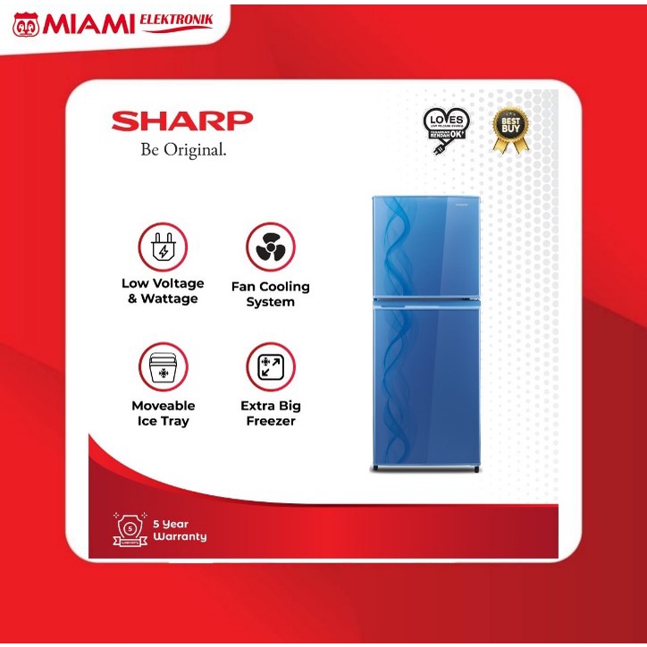 LEMARI ES SHARP / KULKAS SHARP 2PINTU SJ237ND / SJ 237ND