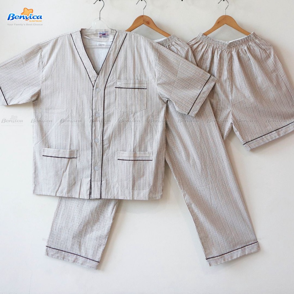 BAJU TIDUR CELANA PANJANG PIYAMA KATUN ADEM LAKI-LAKI DEWASA SWAN SIZE XL