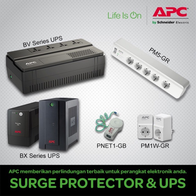 Colokan APC PM5-GR dengan Surge Protector Anti Petir Stop Kontak Multi stop kontak GARANSI RESMI | PM5GR