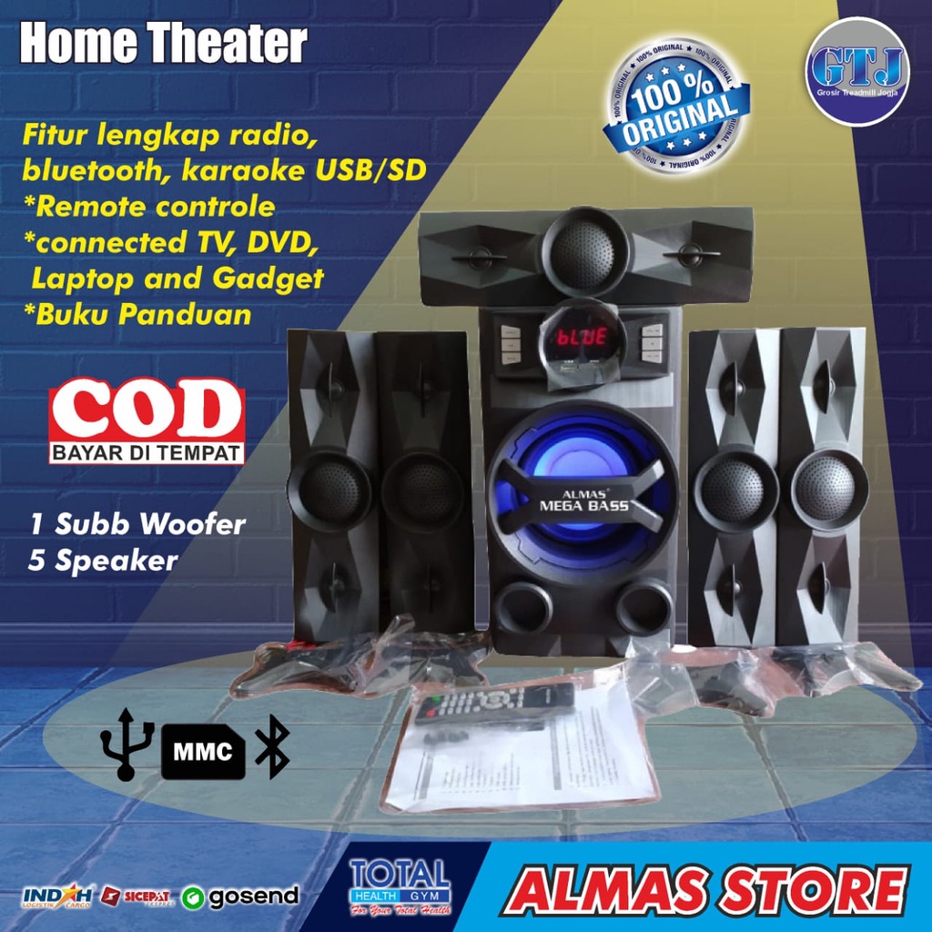 Speaker Speker Sepeker Bluetooth Aktif Super Mega Bass Home Theater Murah Premium COD