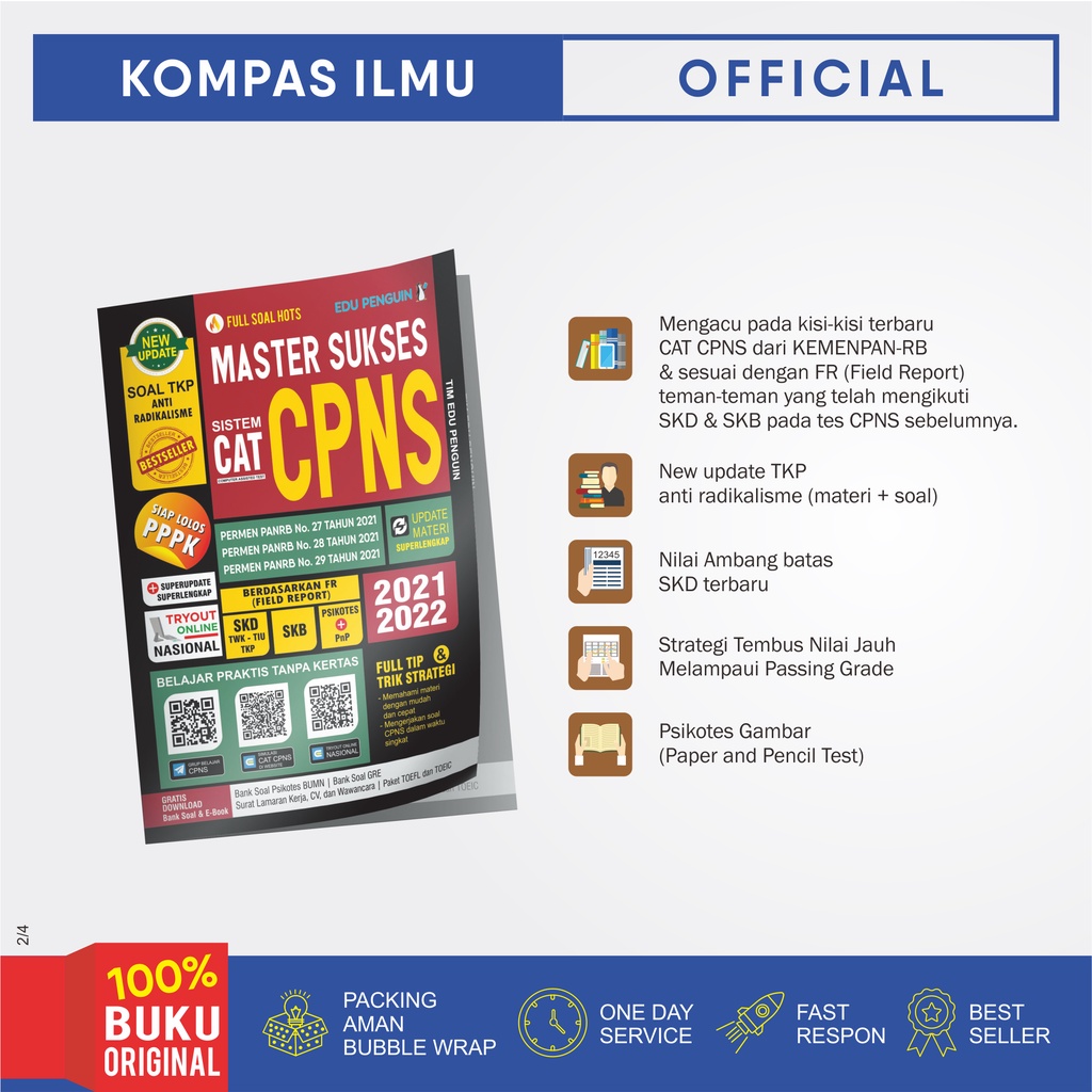 Kompas Ilmu Buku Master Sukses CPNS + PPPK / P3K / ASN 2021/ 2022 SKD + SKB-1